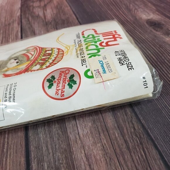 Vtg New Jiffy Stitchery Kit Merry Mouse Rings A Bell Embroidery Kit #101 - Picture 3 of 9